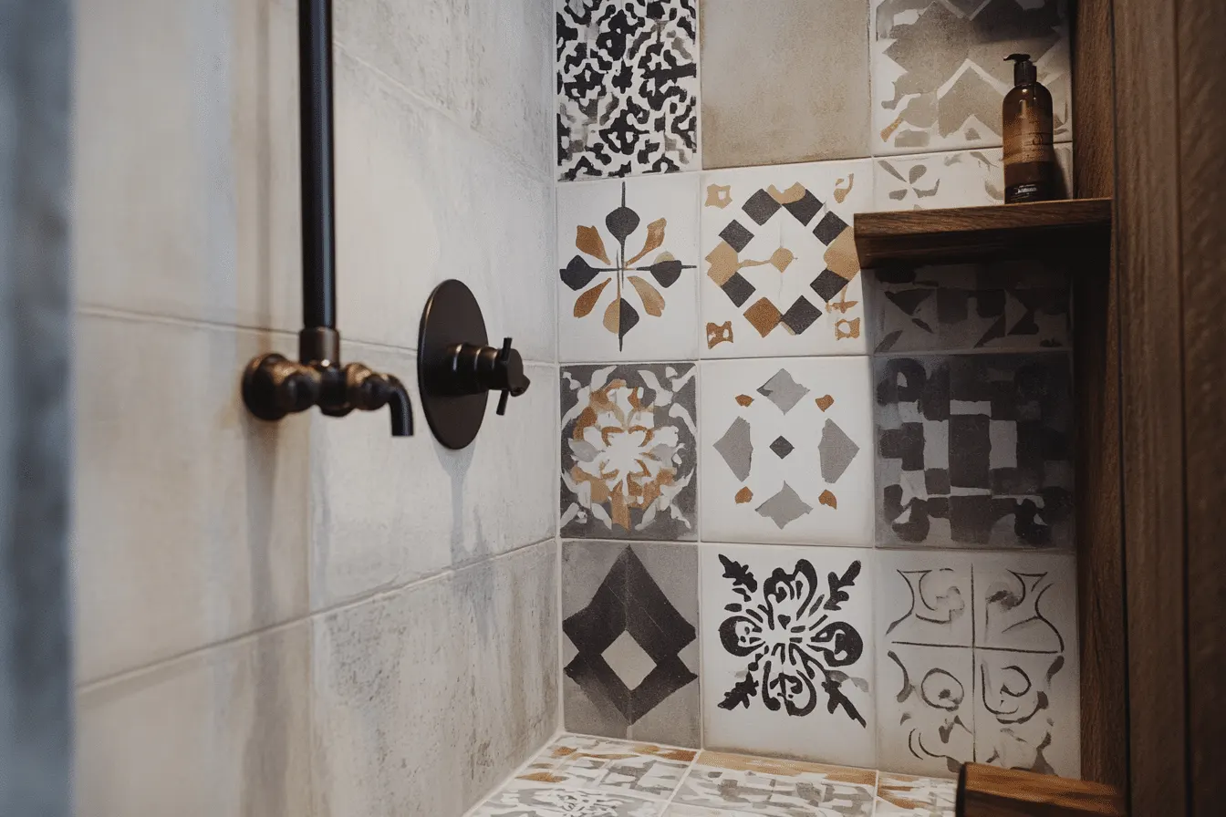 Les carreaux de ciment dans la douche : design et astuces pour une installation réussie